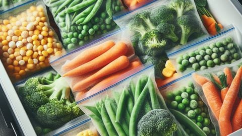 Verduras como las zanahorias y los apios se pueden almacenar en el congelador sin problema.