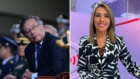 La presentadora Mónica Rodríguez y el presidente Gustavo Petro