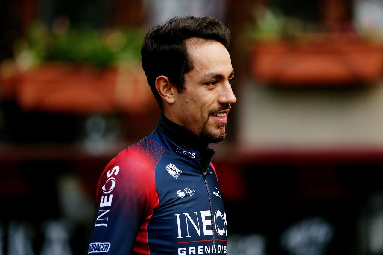 HONDARRIBIA, SPAIN - APRIL 03: Daniel Felipe Martinez Poveda of Colombia and Team INEOS Grenadiers during the 61st Itzulia Basque Country 2022 - Team Presentation / #itzulia / #WorldTour / on April 03, 2022 in Hondarribia, Spain. (Photo by Gonzalo Arroyo Moreno/Getty Images)
