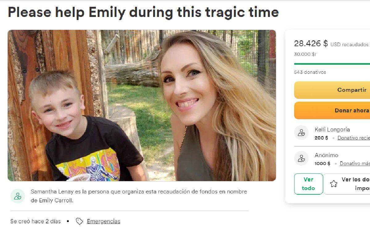 Una cuenta de GoFundMe fue creada para apoyar con dinero a la madre quien se encuentra hospitalizada