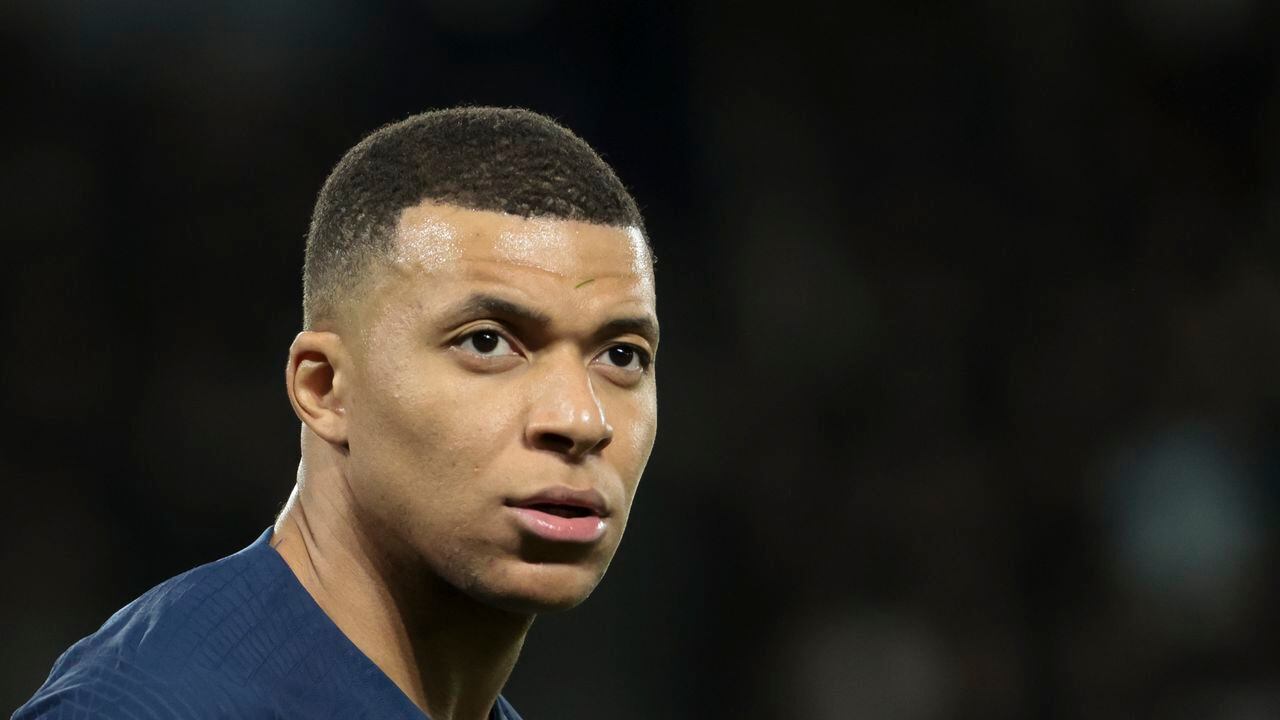 PARIS, FRANCE - FEBRUARY 14: Kylian Mbappe of PSG looks on during the UEFA Champions League 2023/24 round of 16 first leg match between Paris Saint-Germain (PSG) and Real Sociedad (San Sebastian) at Parc des Princes stadium on February 14, 2024 in Paris, France. (Photo by Jean Catuffe/Getty Images)