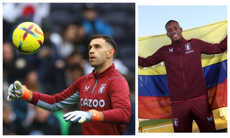 Dibu Martínez y Jhon Jader Durán compañeros en el Aston Villa Football Club