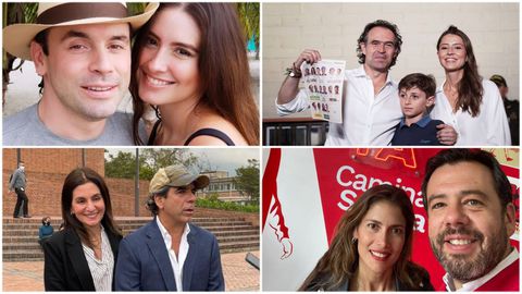 Los nuevos alcaldes de Bogotá, Medellín, Cali y Barranquilla junto a sus esposas