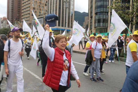 Ministra Gloria Ramírez en las marchas del Día del Trabajador.