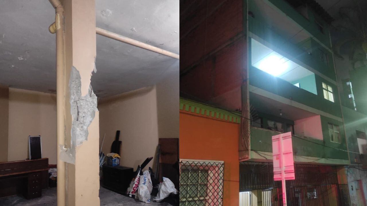 Deterioro estructural de edificio en el barrio Boston de Medellín.