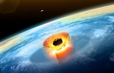 Asteroide entrando a la Tierra.