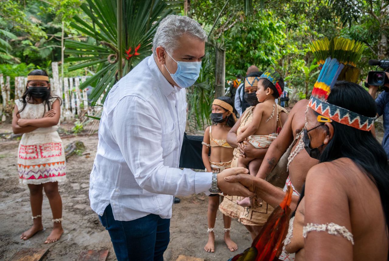 Iván Duque presidente de Colombia en el Amazonas