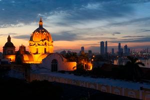 Ciudad de Cartagena de noche
