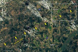 Huella de tornado en la superficie
NASA EARTH OBSERVATORY IMAGES BY LAUREN DAUPHIN
29/3/2023