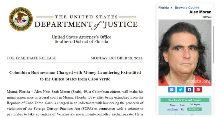 Comunicado relacionado con la extradición a Estados Unidos del empresario colombiano Alex Saab.