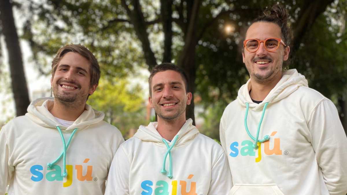 Juan Pablo Pradilla, Juan Manuel Agudelo y Santiago Puentes, fundadores de Sajú.