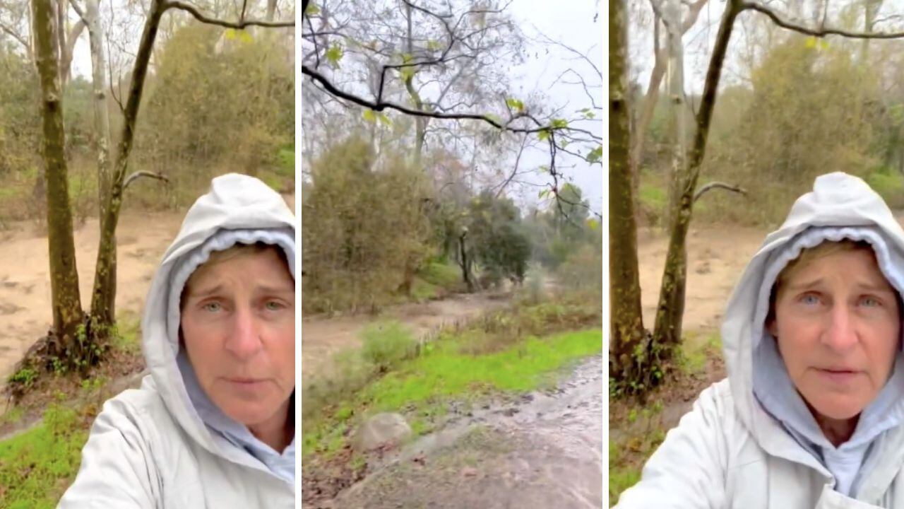 Ellen Degeneres mostró un video de cómo un río en California está poniendo en riesgo las viviendas de los californianos