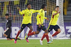 Gustavo Puerta, autor del tercer tanto de la Selección Colombia ante Paraguay.