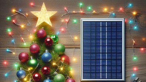 Iluminación navideña con energía solar, una alternativa a la energía convencional.