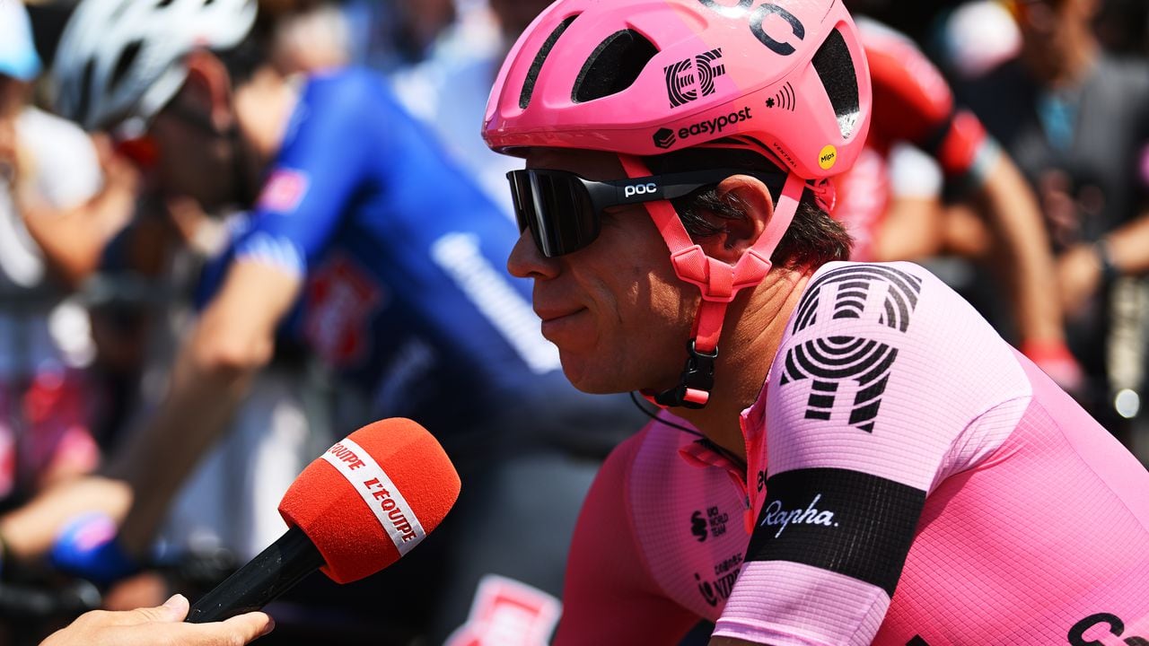 TÜBACH, SWITZERLAND - JUNE 17: Rigoberto Uran of Colombia and Team EF Education-EasyPost prior to the 86th Tour de Suisse 2023, Stage 7 a 183.5km stage from Tübach to Weinfelden / #UCIWT / on June 17, 2023 in Tübach, Switzerland. (Photo by  Dario Belingheri/Getty Images)