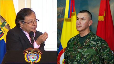 Presidente Gustavo Petro y el comandante del Ejército general Luis Mauricio Ospina
