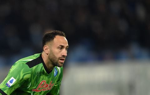NAPLES, ITALY - MARCH 06:  David Ospina Ramirez of SSC Napoli looks on during the Serie A match between SSC Napoli and AC Milan at Stadio Diego Armando Maradona on March 6, 2022 in Naples,Italy.  (Photo by Giuseppe Bellini/Getty Images)