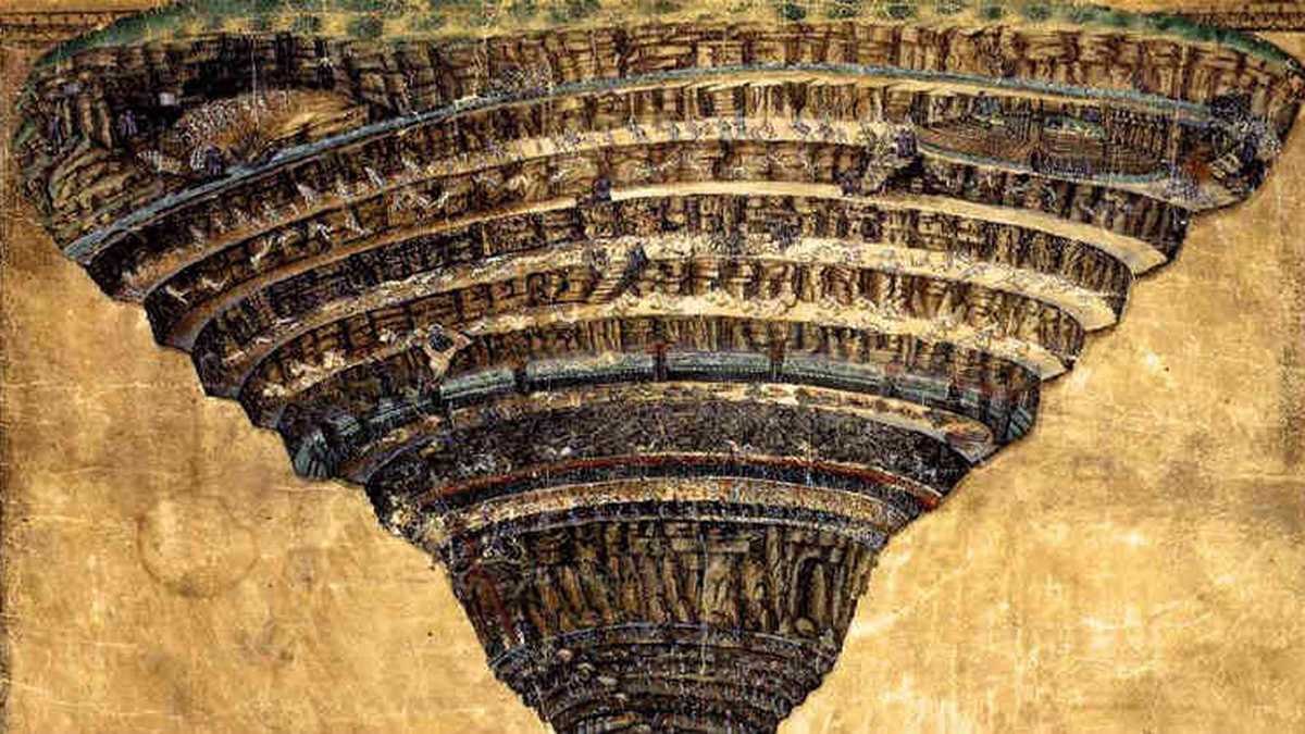 El mapa del Inferno de Dante que dibujó Sandro Botticelli.