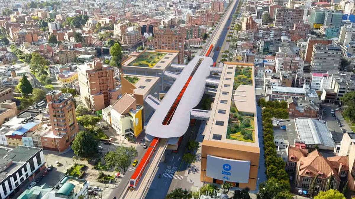 Render de cómo se vería el metro elevado en Bogotá. 
