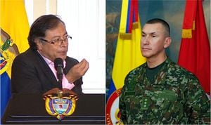 Presidente Gustavo Petro y el comandante del Ejército general Luis Mauricio Ospina