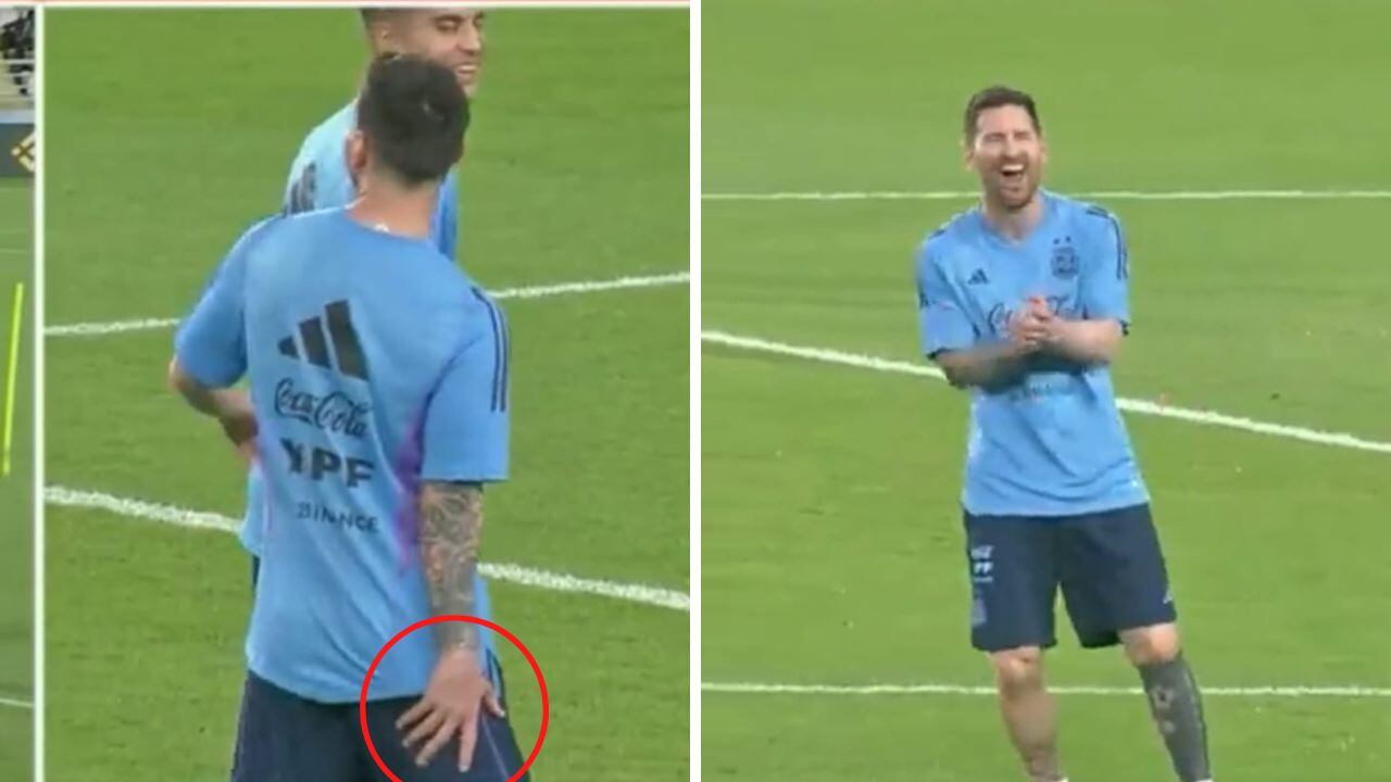 Lionel Messi puso en alerta al fútbol mundial al tocarse la parte trasera de su muslo derecho.