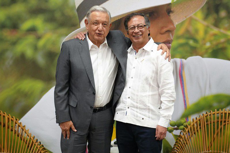 Gustavo Petro y su par de México, Andrés López Obrador.