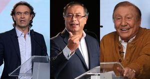 Los candidatos Federico Gutiérrez, Gustavo Petro y Rodolfo Hernández