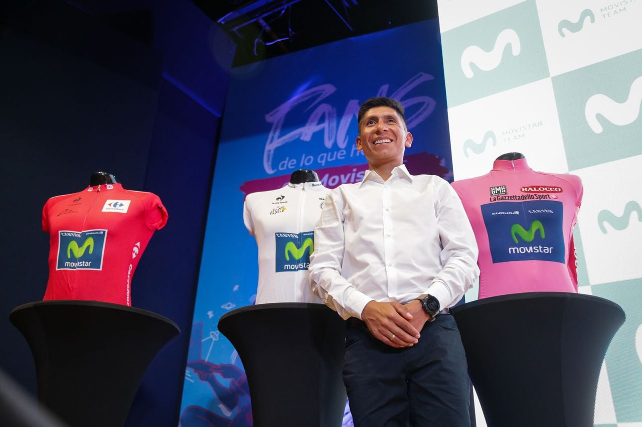 Bogotá. Octubre 30 de 2023. Presentación del regreso de Nairo Quintana al Movistar Team. (Colprensa - Mariano Vimos)
