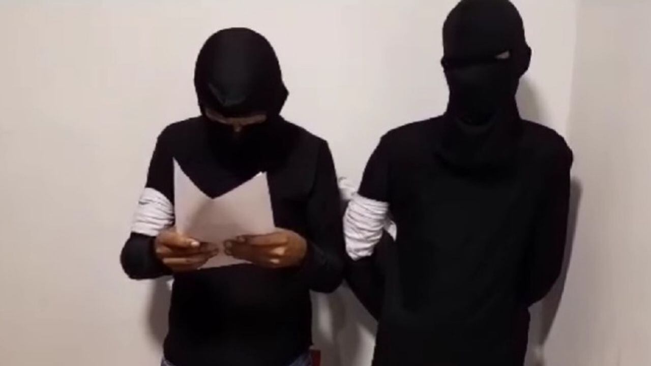 Captura de video en el que hablan presuntos miembros de las bandas