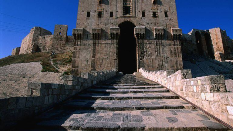 El torreón de la ciudadela de Alepo de los siglos XIII-XVI.