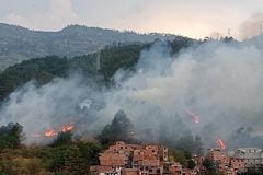 Reportan incendio forestal en Antioquia.