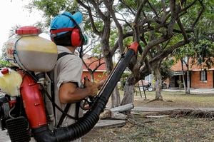 La Secretaría de Salud Pública Municipal aún combate la proliferación de zancudos transmisores del dengue con jornadas de fumigación en diferentes puntos de la ciudad.