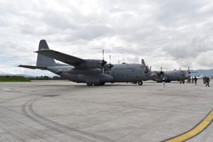 Acto de entrega de dos aeronaves C-130 Hércules, donadas por la Fuerza Aérea de los Estados Unidos a la Fuerza Aérea Colombiana.
