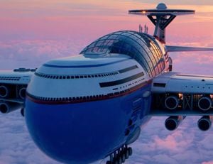 Un ingeniero da a conocer el 'Sky Cruise', el "hotel volador" que revolucionaría el turismo.
