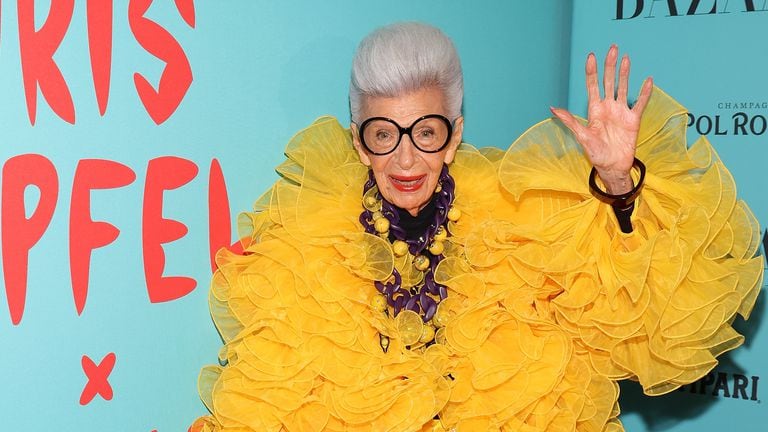 NEW YORK, NEW YORK - SEPTEMBER 09: Iris Apfel attends her 100th birthday celebration at Central Park Tower on September 09, 2021 in New York City. (Photo by Taylor Hill/Getty Images)
