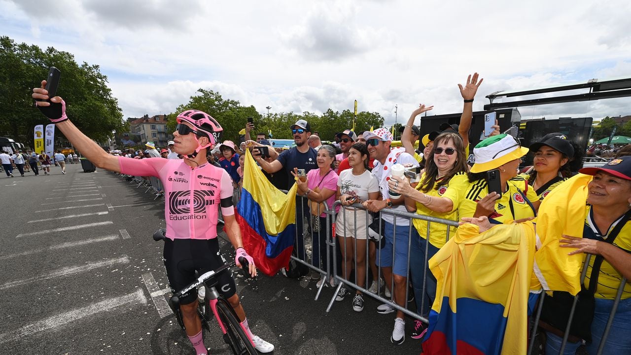 PAU, FRANCE - JULY 05: Rigoberto Uran of Colombia and Team EF Education-EasyPost poses for a photograph prior to stage five of the 110th Tour de France 2023 a 162.7km stage from Pau to Laruns / #UCIWT / on July 05, 2023 in Pau, France. (Photo by Tim de Waele/Getty Images)