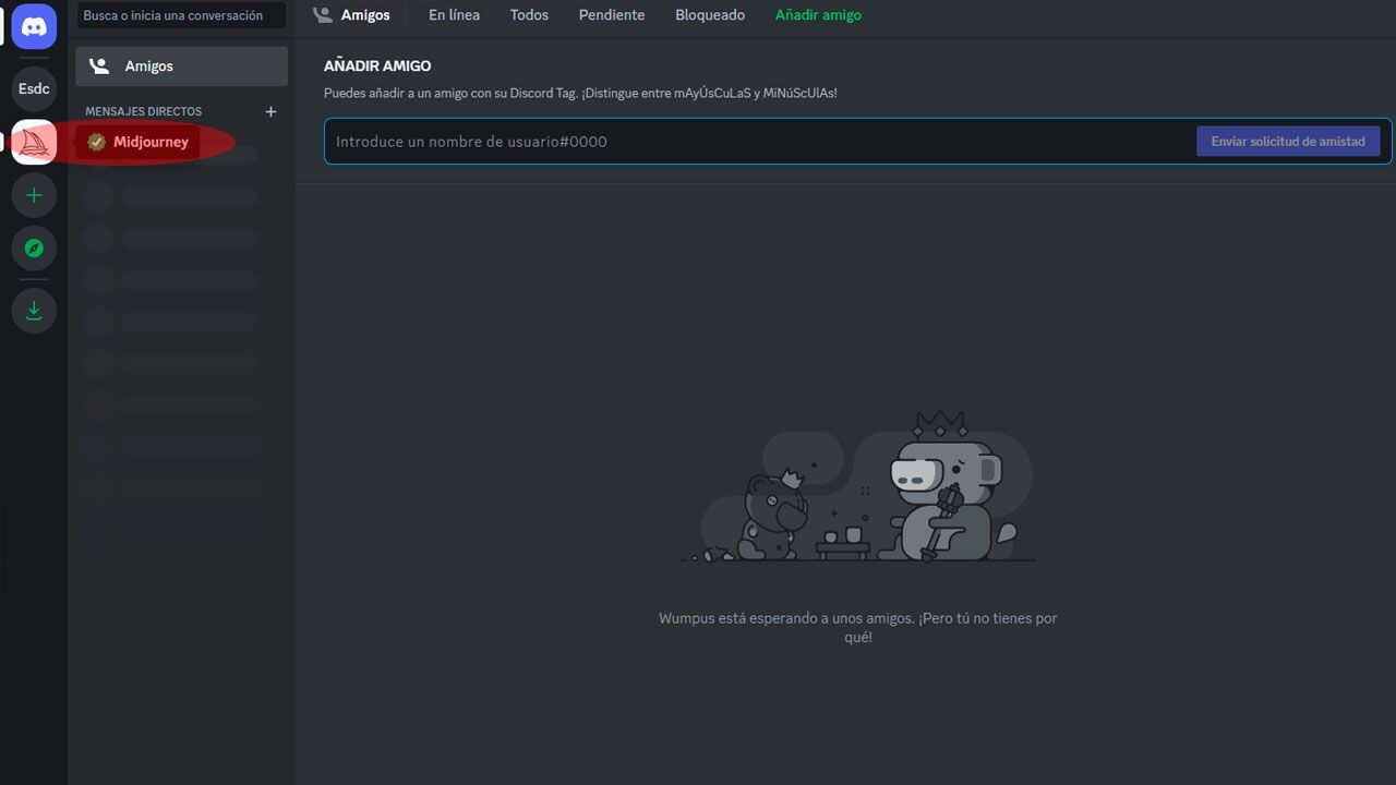 Discord permite usar el servicio de Midjourney