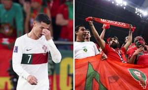 Hinchas de Marruecos se burlaron de Cristiano Ronaldo.