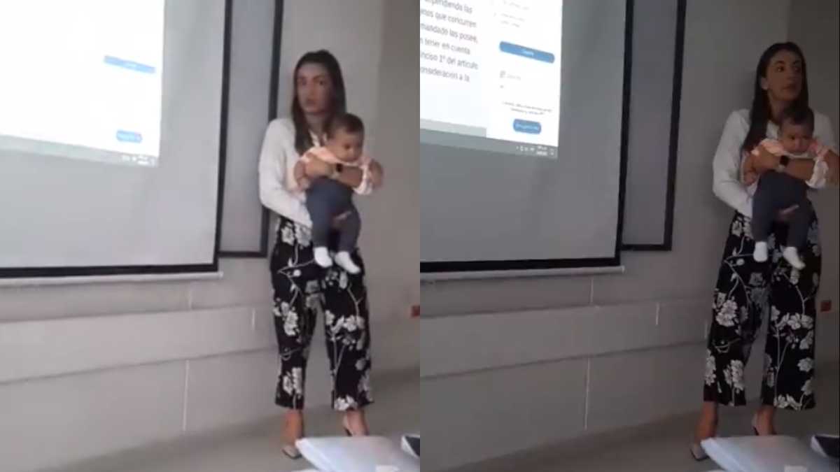 Profesora que cuida en clases a bebé de una de sus estudiantes se hace viral