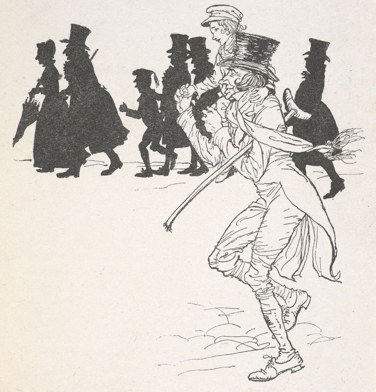 Ilustración de A Christmas Carol de Dickens firmada por Arthur Rackam en 1915. Wikimedia Commons