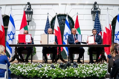 Firma del acuerdo de Israel con Emiratos Árabes Unidos y Baréin