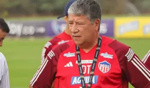 Hernán Darío Gómez en entrenamiento con el Junior
