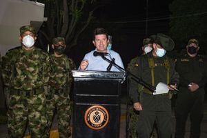 Ministro de Defensa, Diego Molano, durante los anuncios dados en Valledupar