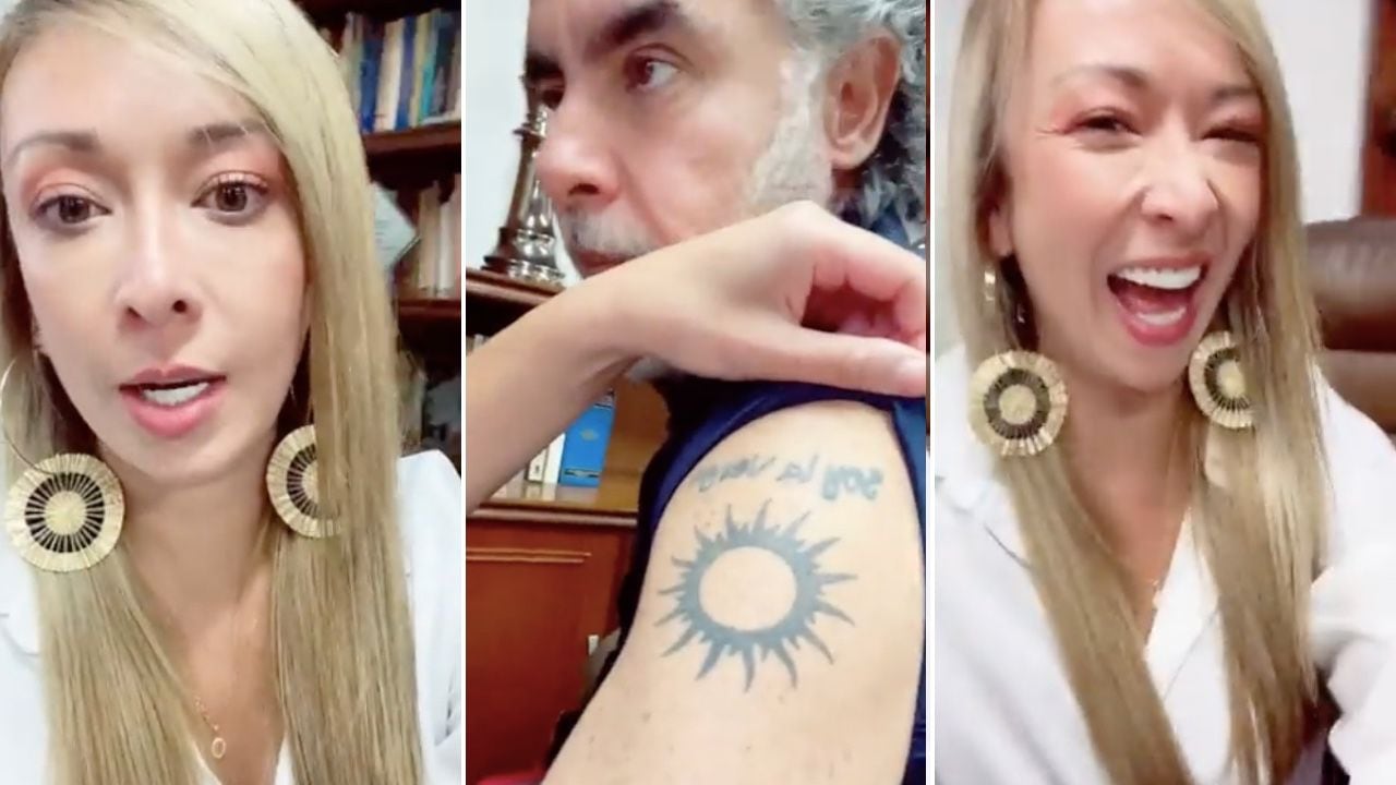 Los congresistas Katherine Miranda y Armando Benedetti mostraron un tatuaje que causó risa