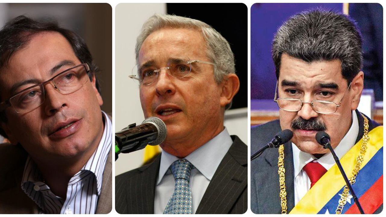 Gustavo Petro, Álvaro Uribe y Nicolás Maduro.