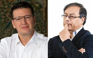Germán Bahamón, nuevo gerente de FedeCafeteros, y el presidente Gustavo Petro.