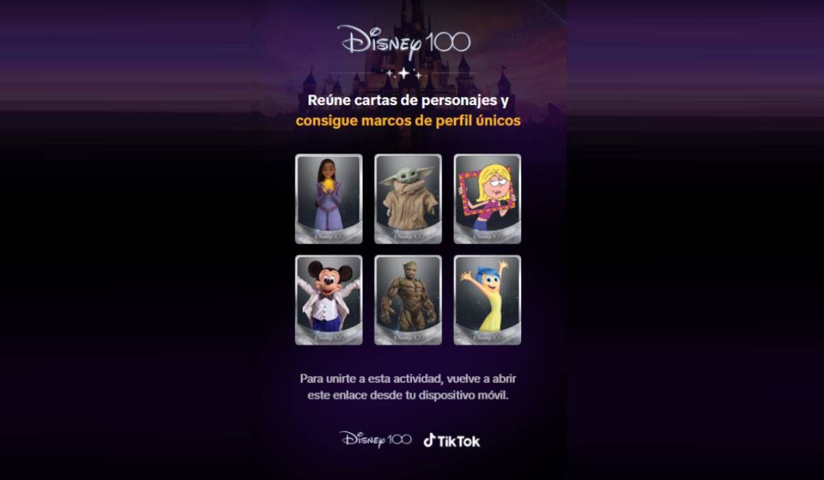 Fans de Disney podrán conseguir tarjetas y marcos para TikTok.