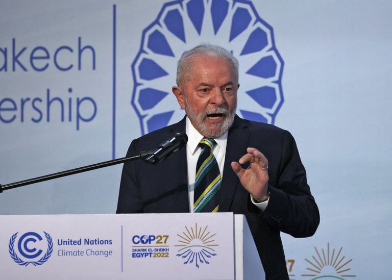 El presidente electo de Brasil, Luiz Inácio Lula da Silva en la COP27.