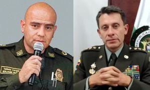El coronel Benjamín Núñez y el director de la Policía, general Henry Sanabria.