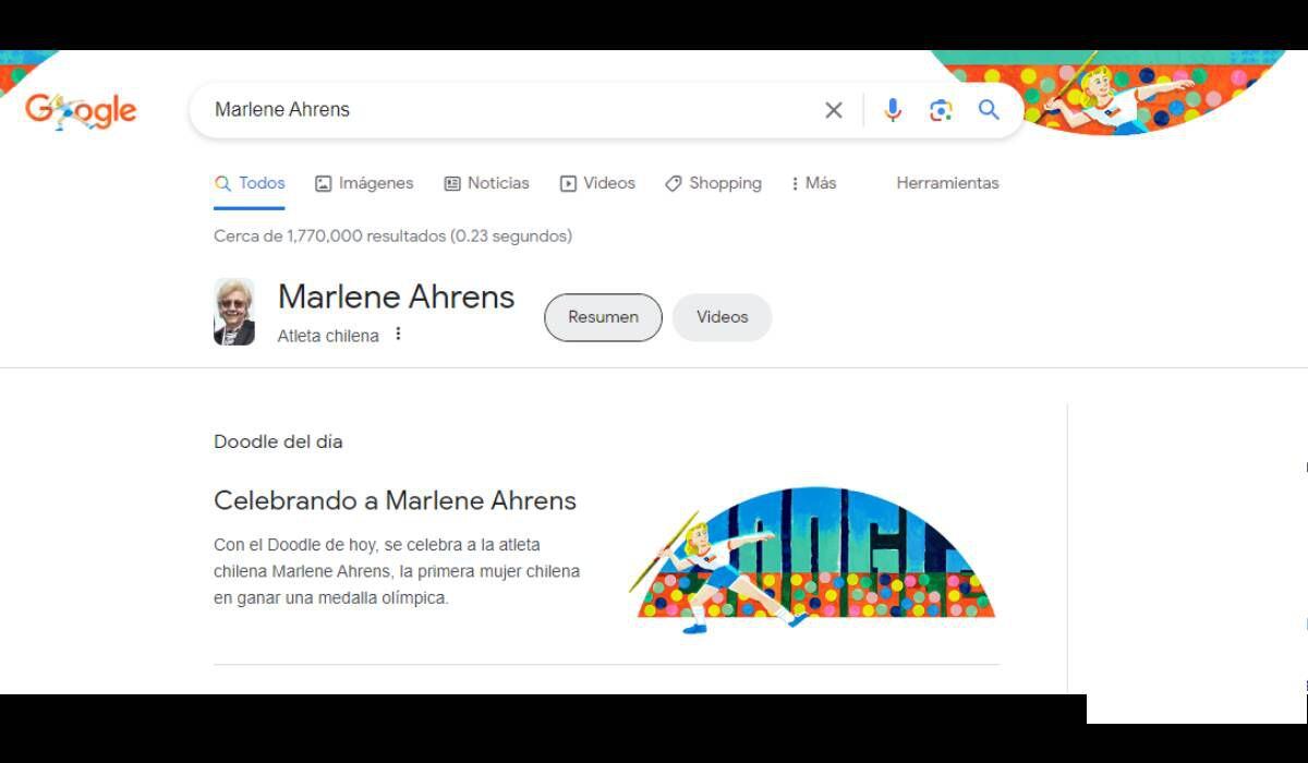 Marlene Ahrens protagoniza un doodle de Google.